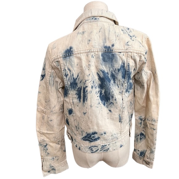 NWT Free People Rumors Bleach Tie Dye Denim Jean Jacket | Jones Tie Dye Blue | S - Picture 3 of 8